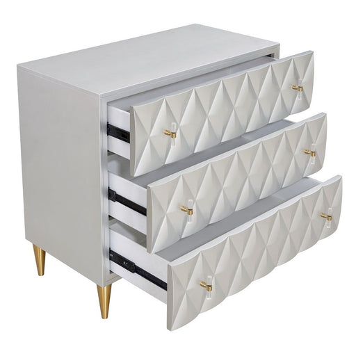 Anson - Console Cabinet - Metallic Silver & Champagne - R&R Furniture Gallery (Fountain Valley, CA)