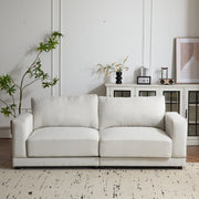 Modern Square Arm Sofa With Soft Fabric Upholstery, Deep Cushions - R&R Furniture Gallery (Fountain Valley, CA)