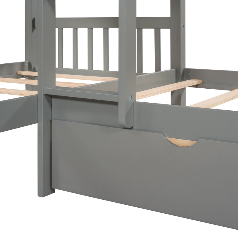 L Shaped Bunk Bed With Drawers - R&R Furniture Gallery (Fountain Valley, CA)
