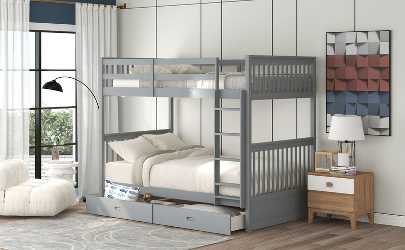 Bunk Bed With Ladders And 2 Storage Drawers - R&R Furniture Gallery (Fountain Valley, CA)