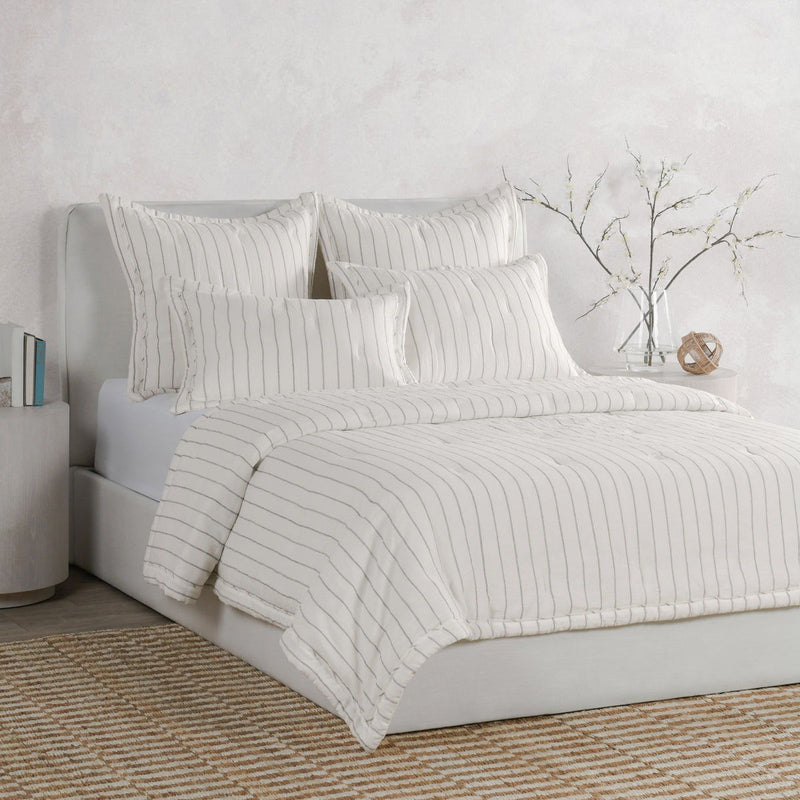 Monaco - Comforter Euro Sham - Ivory - R&R Furniture Gallery (Fountain Valley, CA)