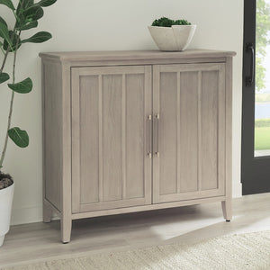 Camden Two Door Two Drawer Bar Cabinet with Stemware Rack and Wine Rack in Chai