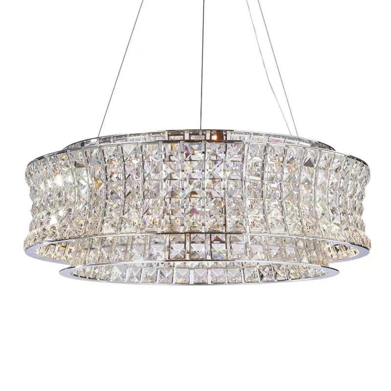 Michael Amini Lighting - Galaxy 24" Round LED Crystal Chandelier - Chrome