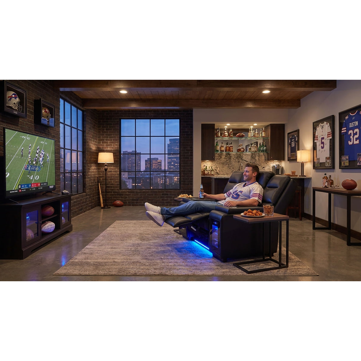 Sinai - Power Recliner With Dual Adjustment - Black
