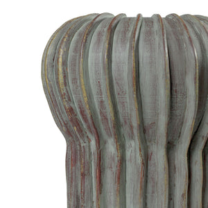 Gray green terracotta vase from TOV Furniture's Visha collection, featuring a smooth, rounded shape and textured surface.
