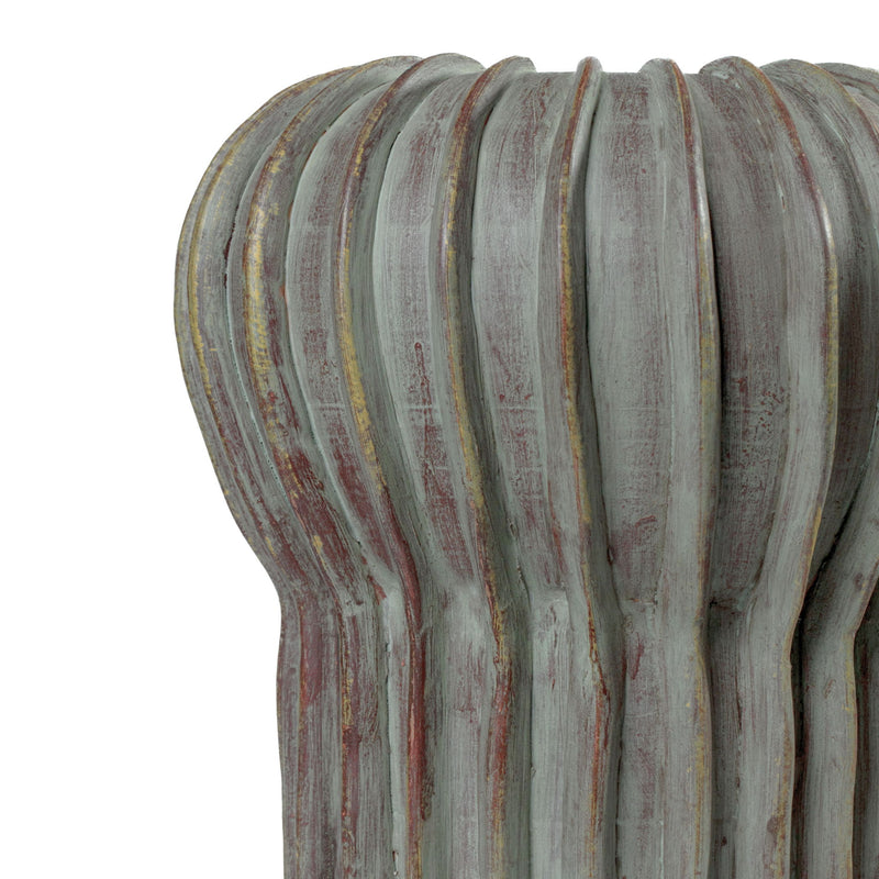 Gray green terracotta vase from TOV Furniture's Visha collection, featuring a smooth, rounded shape and textured surface.