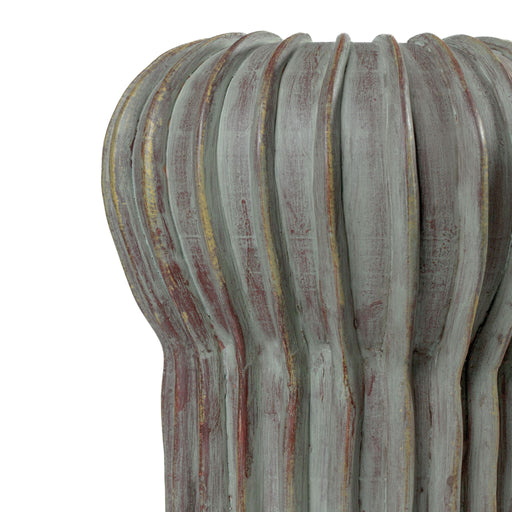 Gray green terracotta vase from TOV Furniture's Visha collection, featuring a smooth, rounded shape and textured surface.