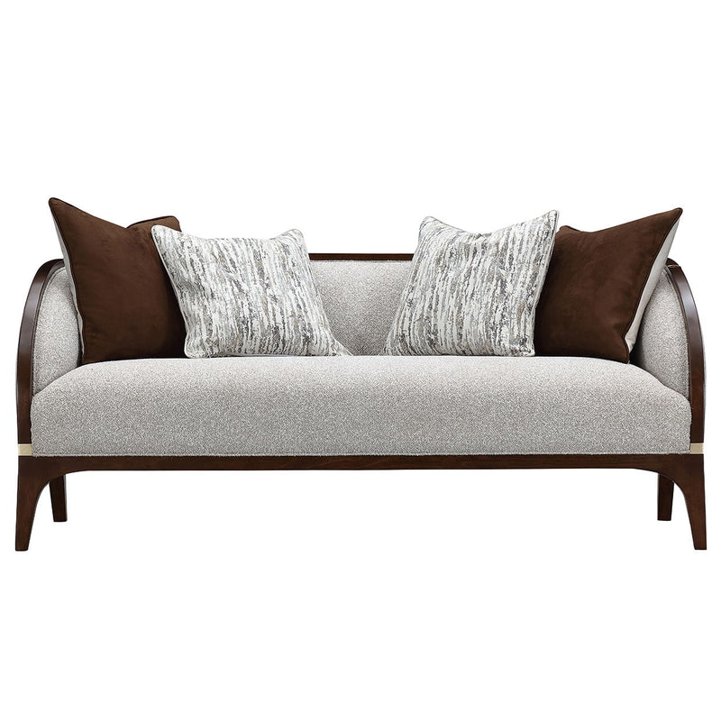 Houston - Loveseat - Pebble / Walnut - R&R Furniture Gallery (Fountain Valley, CA)