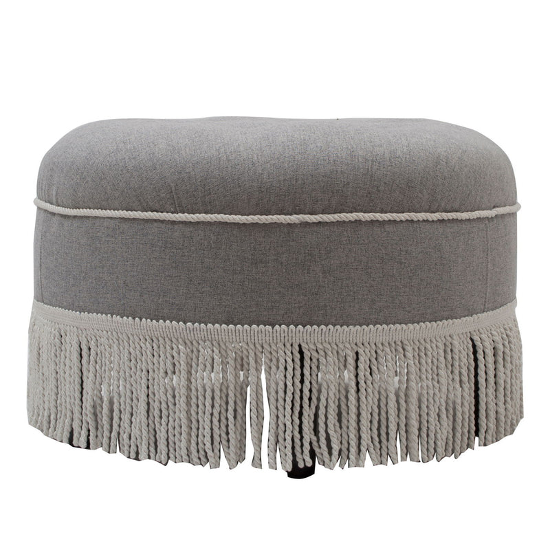 Yolanda - Round Upholstered Accent Ottoman - R&R Furniture Gallery (Fountain Valley, CA)