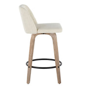 Toriano - Contemporary Fixed Height Counter Stool Swivel & Round Footrest (Set of 2) - R&R Furniture Gallery (Fountain Valley, CA)