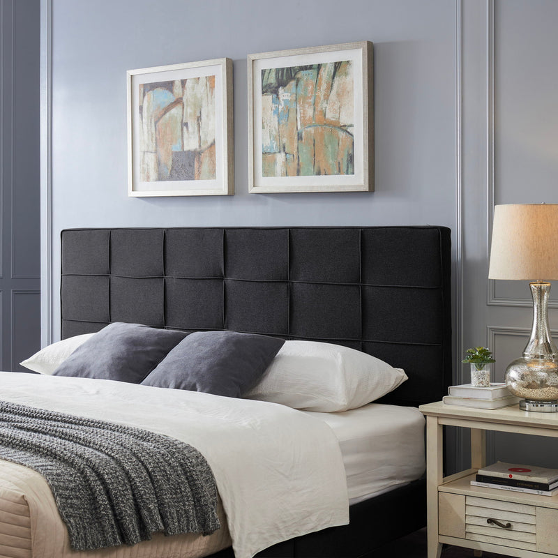 Marakesh - Contemporary Fabric Upholstered King / California King Headboard - Black - R&R Furniture Gallery (Fountain Valley, CA)