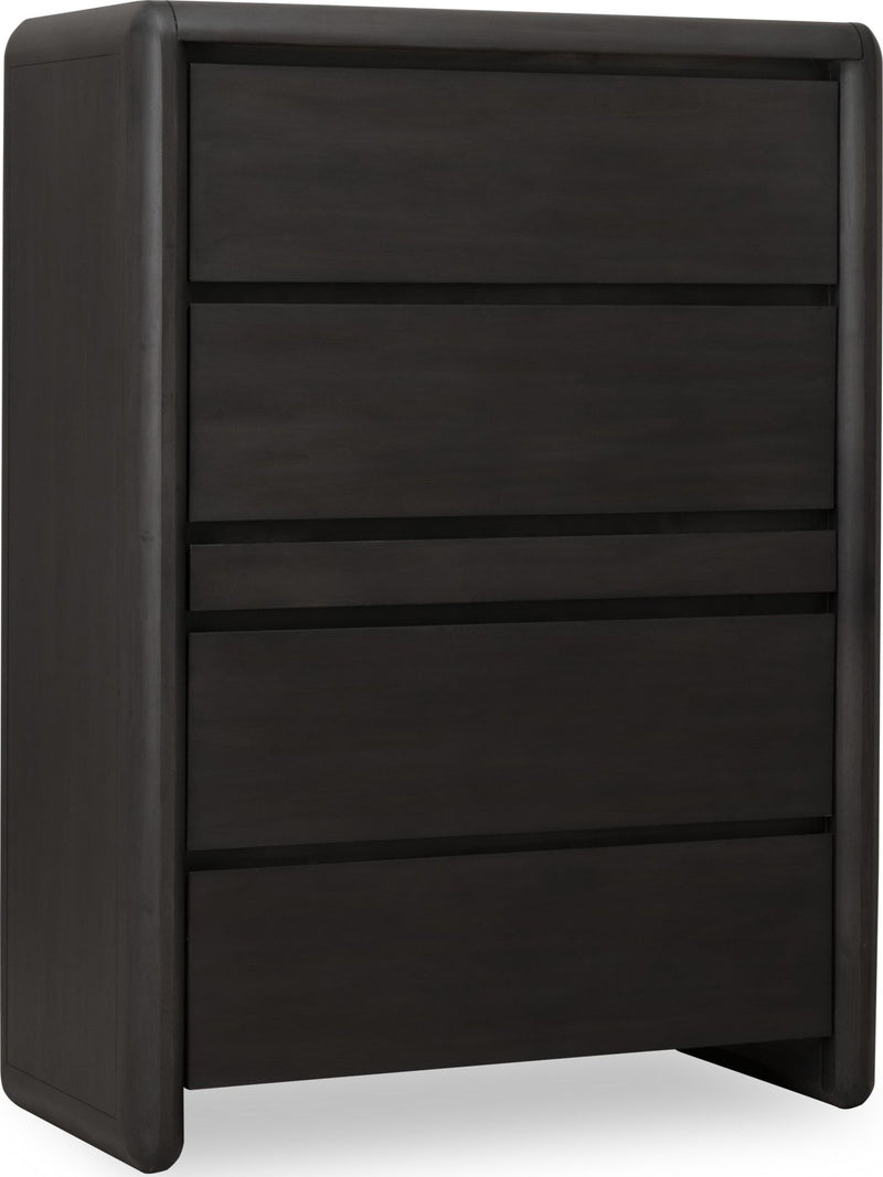 Xolani Five Drawer Acacia Wood Chest with Jewelry Tray in Jaguar