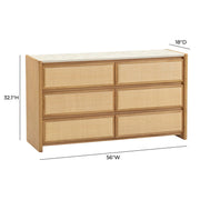 Paige - 6-Drawer Dresser - Natural Oak - R&R Furniture Gallery (Fountain Valley, CA)