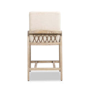 Arizona - Solid Ash Upholstered Counter Stool With Rope Detail - Creme De La Creme White - R&R Furniture Gallery (Fountain Valley, CA)
