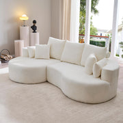 2 Piece Fabric Cloud Curved Sectional Sofa With Chaise For Living Room - R&R Furniture Gallery (Fountain Valley, CA)