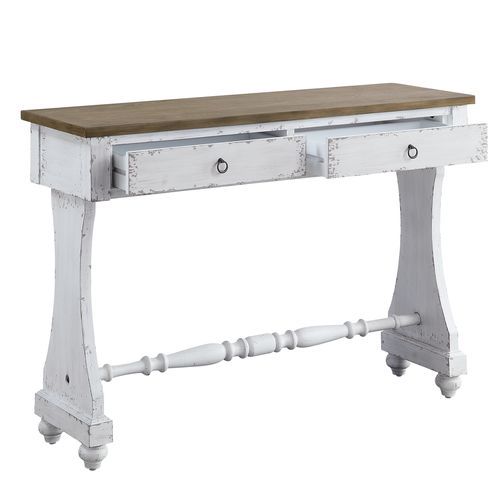 Carminda - Console Table - Antique White - R&R Furniture Gallery (Fountain Valley, CA)