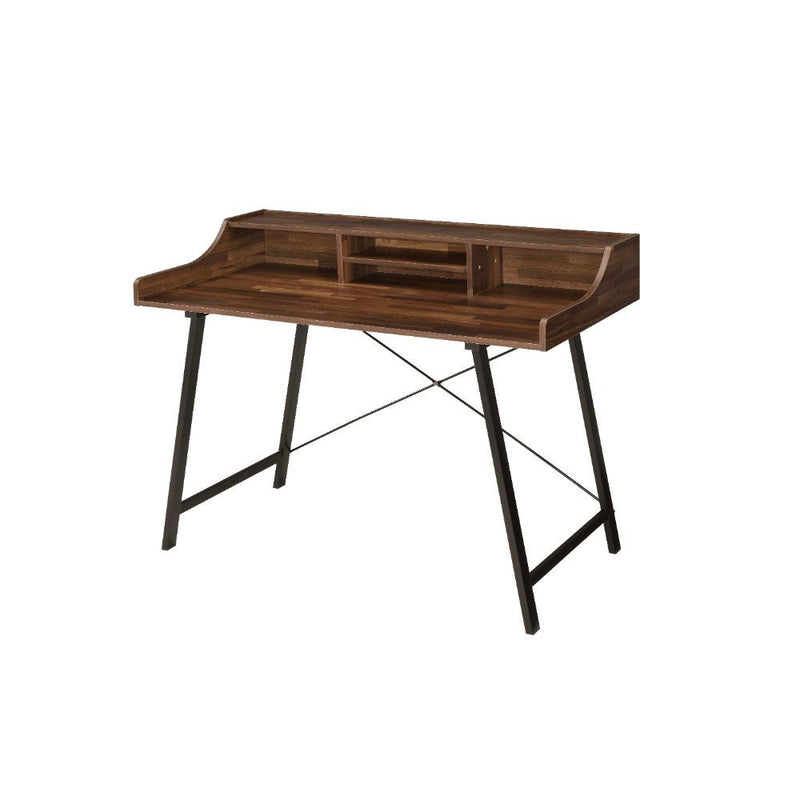 Sange - Writing Desk With USB - Walnut & Black - R&R Furniture Gallery (Fountain Valley, CA)