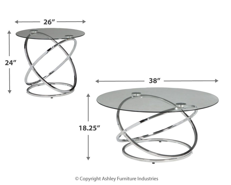 Hollynyx - Occasional Table Set (Set of 3) - Chrome Finish - R&R Furniture Gallery (Fountain Valley, CA)