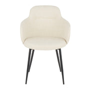 Lumi Source Boyne industrial side chair with sleek metal frame and contoured wooden seat, modern design for dining or office space.