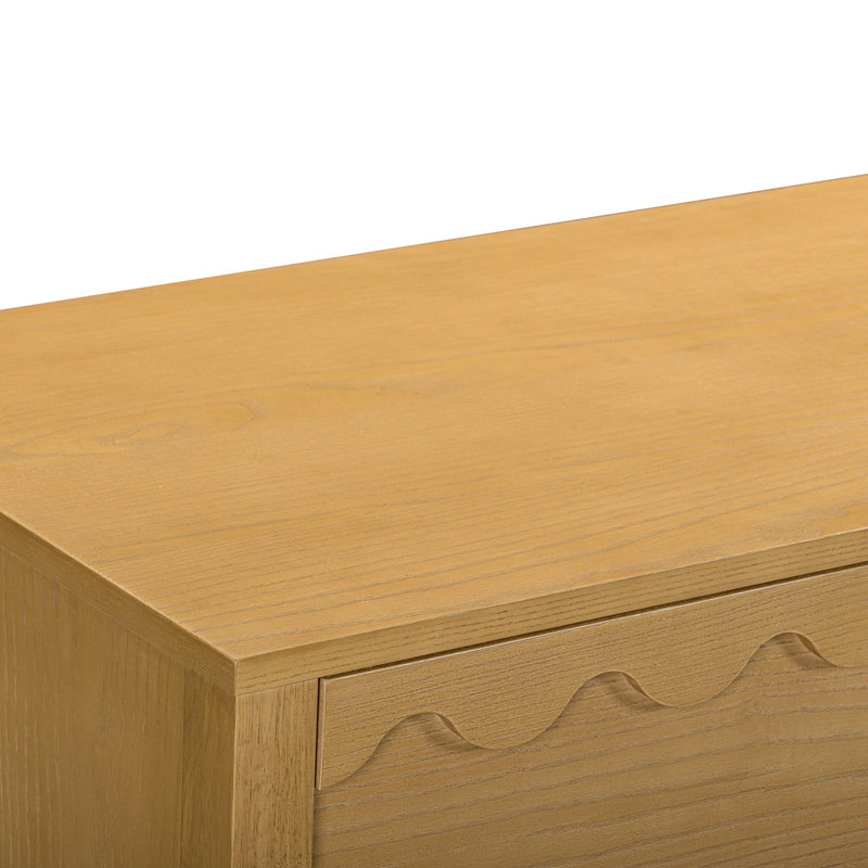 TOV Furniture Oodle 6 Drawer Dresser with sleek modern design and wooden finish, featuring six spacious drawers for storage.