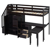 Loft Bed With Stairs, Bookshelf, Drawers, Desk & Wardrobe, Space Saving Multifunctional Furniture - R&R Furniture Gallery (Fountain Valley, CA)
