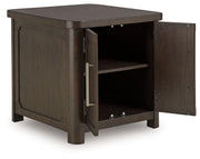 Breckington - Rectangular 2-door End Table - Dark Brown - R&R Furniture Gallery (Fountain Valley, CA)