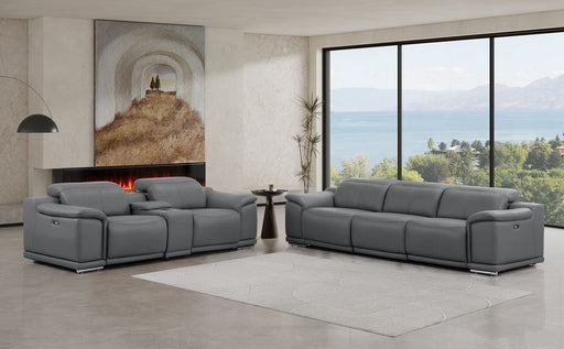 2679 - Genuine Leather Reclining Set (Sofa And Loveseat With 5 Power Recliners) - R&R Furniture Gallery (Fountain Valley, CA)