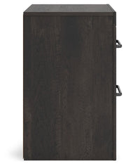Hollivern - Two Drawer Night Stand - Dark Gray - R&R Furniture Gallery (Fountain Valley, CA)