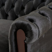 Chesterfield Loveseat Sofa, 2 Person Rolled Arm Upholstered Couch - R&R Furniture Gallery (Fountain Valley, CA)