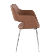 Pair of Lumi Source Margarite contemporary dining chairs with sleek design and wooden legs, set of two for modern dining rooms.