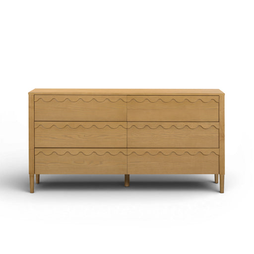 TOV Furniture Oodle 6 Drawer Dresser with sleek wood finish and modern design, featuring six spacious drawers for storage.