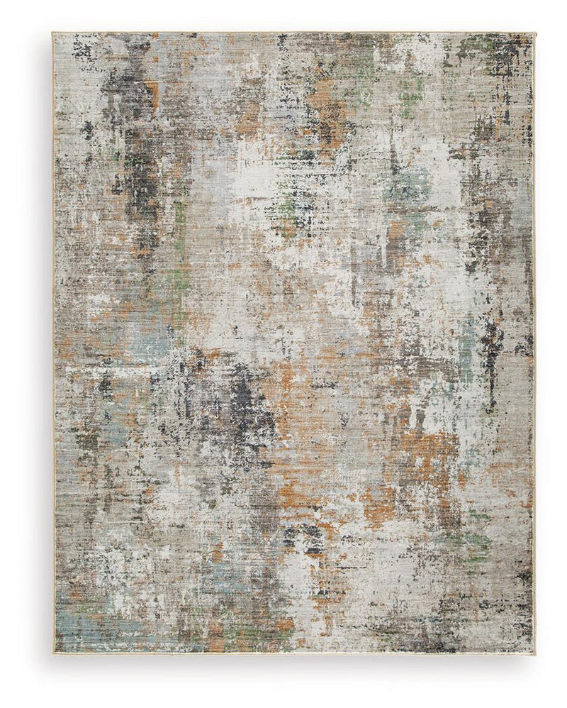 Signature Design by Ashley® Torinette area rug with a textured, patterned surface in neutral tones, suitable for living rooms or bedrooms.
