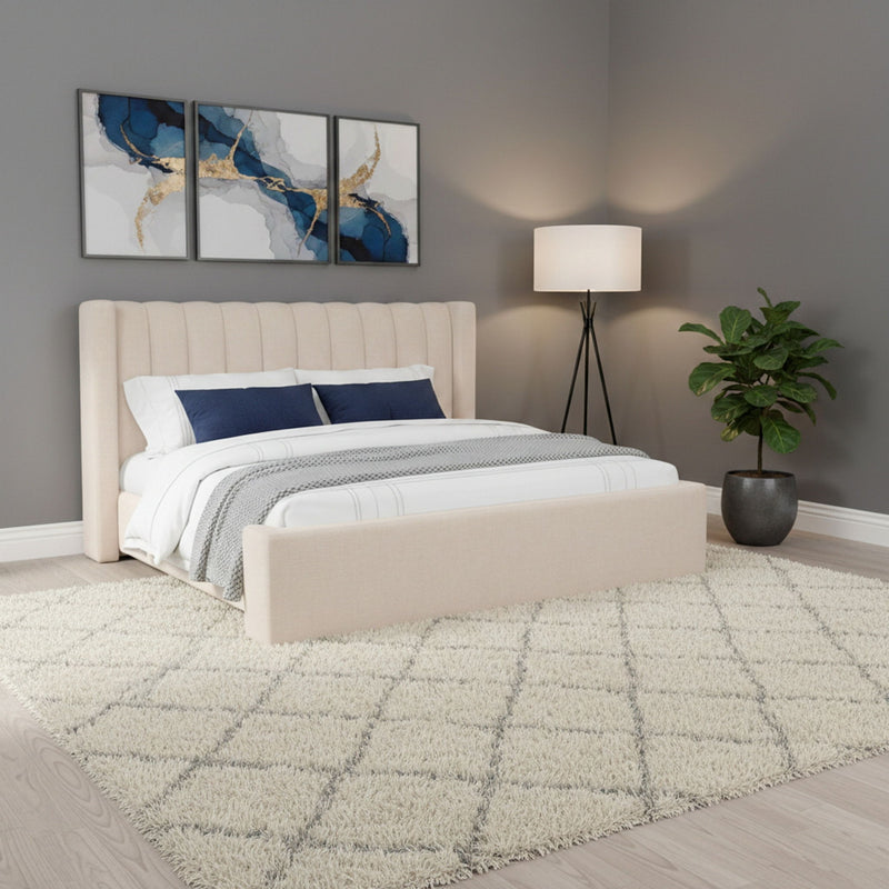 Arroyo Uph Queen Bed - Cashew