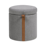 Brandy - Round Upholstered Storage Ottoman With Accent - R&R Furniture Gallery (Fountain Valley, CA)