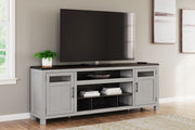 Darborn - XL TV Stand W/Fireplace Option - Gray / Brown - R&R Furniture Gallery (Fountain Valley, CA)