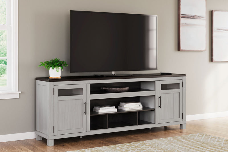 Darborn - XL TV Stand W/Fireplace Option - Gray / Brown - R&R Furniture Gallery (Fountain Valley, CA)