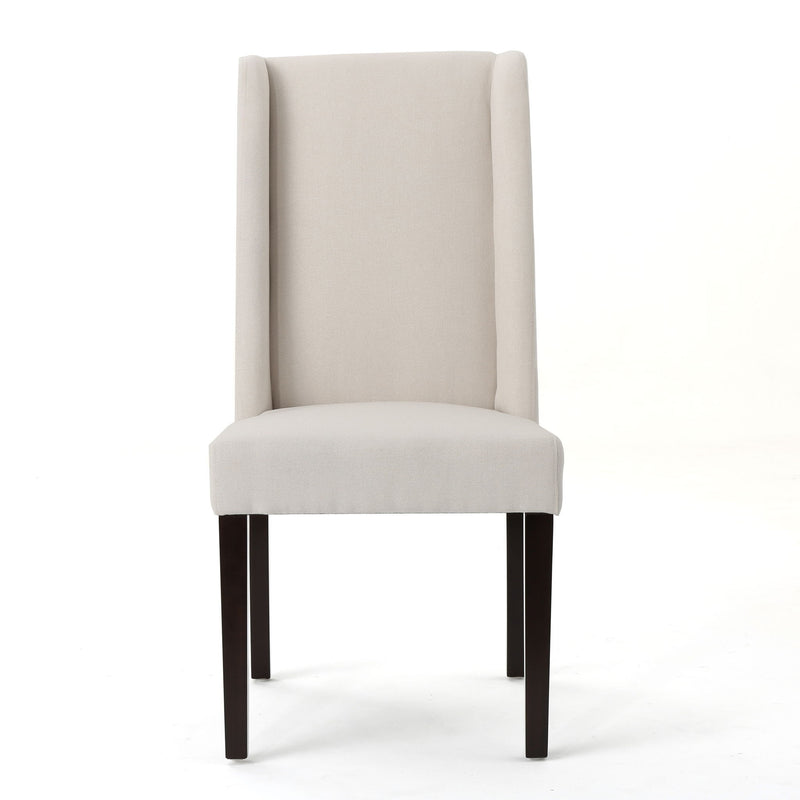 Modern Wingback Dining Chair (Set of 2) With Upholstered - Ivory - R&R Furniture Gallery (Fountain Valley, CA)