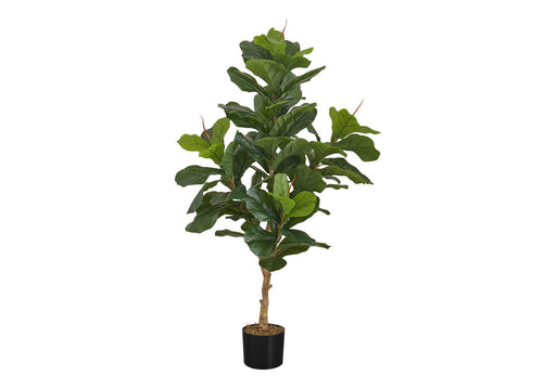47" Tall, Artificial Plant, Fiddle Tree, Indoor, Faux, Fake, Floor, Greenery, Potted, Real Touch, Decorative - Green / Black - R&R Furniture Gallery (Fountain Valley, CA)