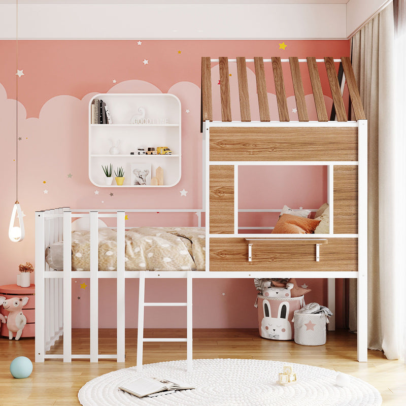 Loft Bed With Roof, Window, Guardrail, Ladder - R&R Furniture Gallery (Fountain Valley, CA)