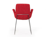 Altair Mid-Century Red Fabric Dining Chair