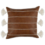 Ezekiel - DV Vegan Leather Pillow - Brown