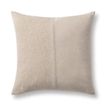 Nisha 22x22-inch natural and ivory accent pillow by Classic Home with soft fabric and subtle textured design.