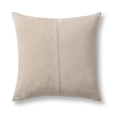 Nisha 22x22-inch natural and ivory accent pillow by Classic Home with soft fabric and subtle textured design.
