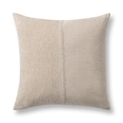 Nisha 22x22-inch natural and ivory accent pillow by Classic Home with soft fabric and subtle textured design.