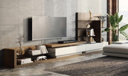 Jefferson Mid-Century Walnut and White High Gloss Entertainment Center — view 2