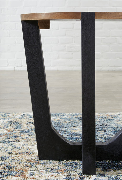 Hanneforth - Round End Table - Brown - R&R Furniture Gallery (Fountain Valley, CA)