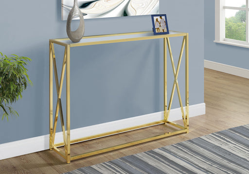 Accent Console Table For Entryway, Contemporary & Modern - Gold - R&R Furniture Gallery (Fountain Valley, CA)