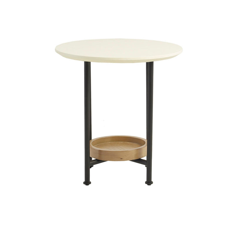 Oval End Table - White / Natural - R&R Furniture Gallery (Fountain Valley, CA)