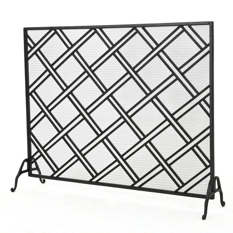 Noble House fireplace screen with elegant metal design, decorative protective barrier for fireplace safety and style.