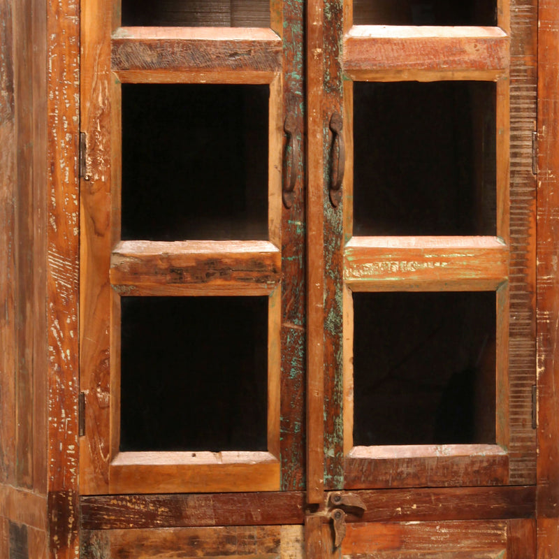Nantucket - Glass Cabinet - Medium Brown Distressed